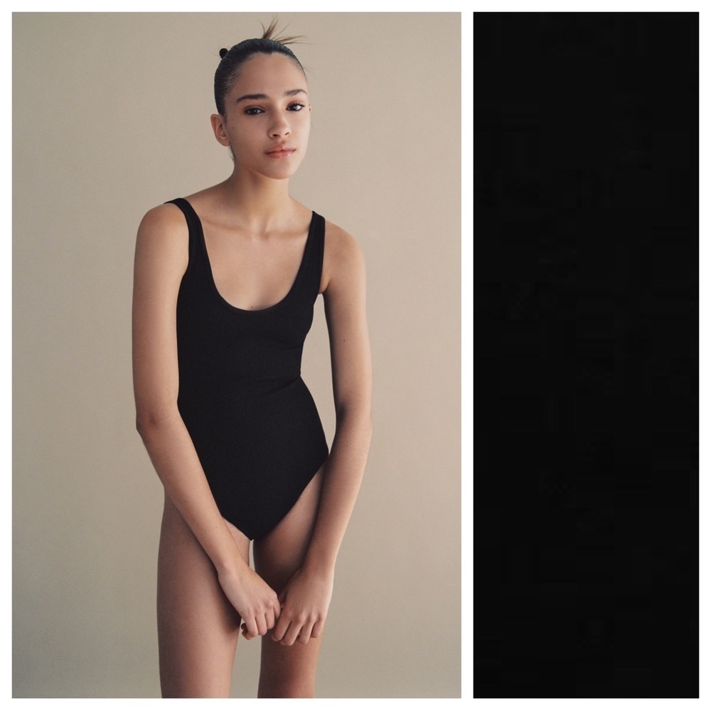 NWT. Zara Black Limitless Contour Collection Seamless Bodysuit